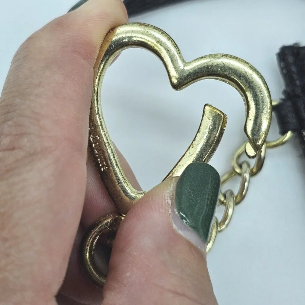 Juicy Couture Gothic Status Black Heart To Heart Card Case Black Gray Clip